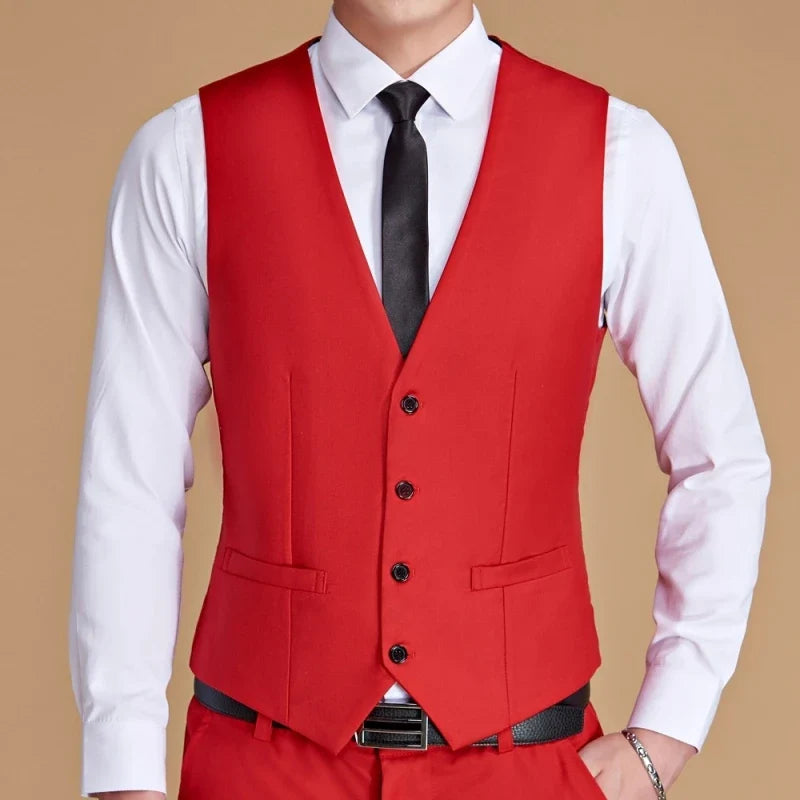 Men's Formal Vest Single Button Slim Fit Waistcoat for Business & Weddings