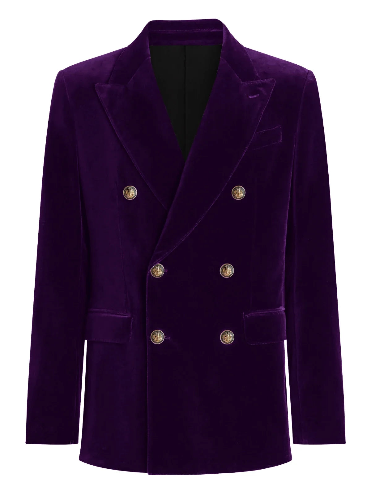 Burgundy Velvet Blazer for Men with Double Breasted Dinner Jacket Elegant Casual Slim Fit Suit Coat 2026 New