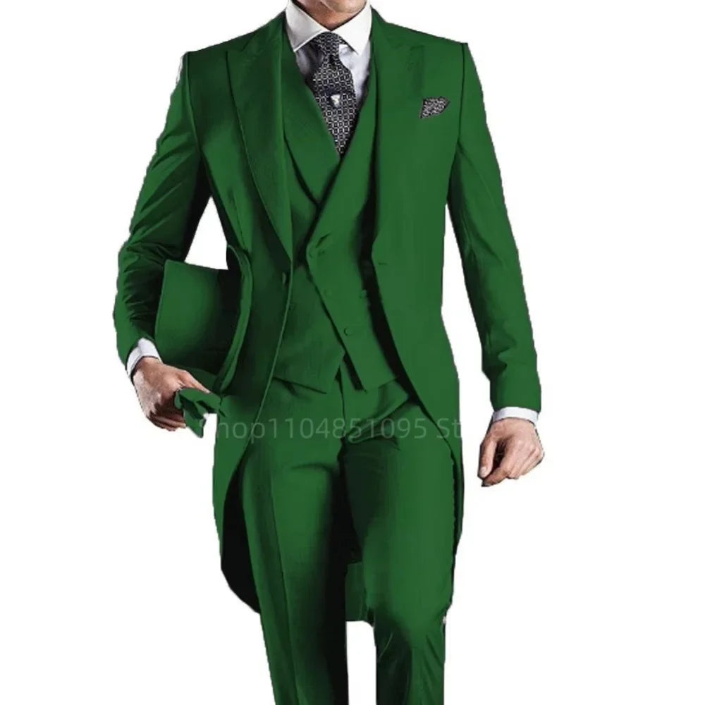 Men's 3-Piece Slim Straight Suit Set for Weddings, Formal Events & Graduation