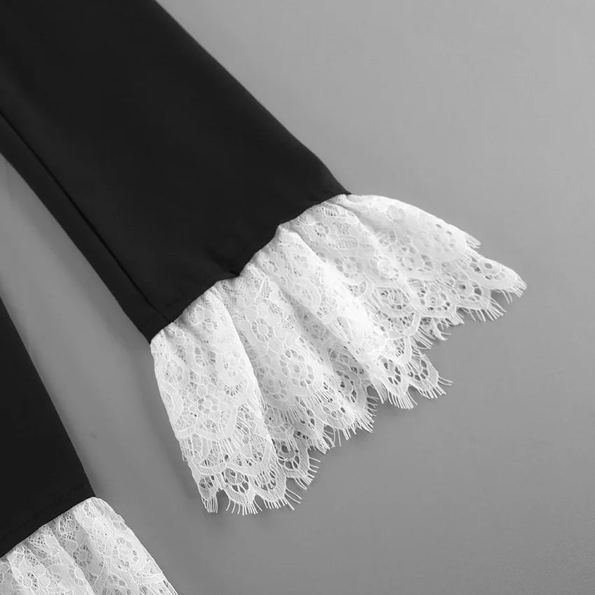 Fall,Winter,European,Clothes,Black suit,Coat,Chic,Sexy,Patchwork,Lace,Pocket,Women,Tops,Long Sleeve,Hot,Jacket,2026,New,6717001