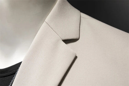 Men's Slim Fit Single-Breasted Blazer for Business Casual and Wedding Occasions