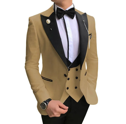 Men wedding Suits For Men Custom Made Groom Groomsmen Tuxedos Wedding Men Suit Terno Masculino(Jacket+Pant+Vest)