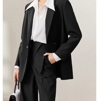 Black Blazer Suit Jacket Women 2026 Spring Fall Fashion Trend Elegant Office Ladies Work Wear Clothing 153XC3230X