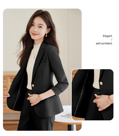 Fashionable professional women's clothing, high quality two-piece pants + blazer. Elegant, exquisite, comfortable