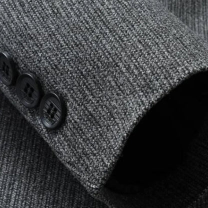 KIDWHXR Four Seasons Man Blazer British Style Single-breasted Male Outerwear Business Casual Loose Long Sleeve Men Suit Coat