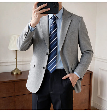 Men's Blazer Retro Texture Smart Casual Suit Lightweight Business Commuter Jacket