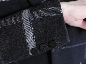 Korean Fashion Woolen Coat Men's Mid-Length Slim-Fit Trench Youth Business Casual 2023 Autumn Winter New Style