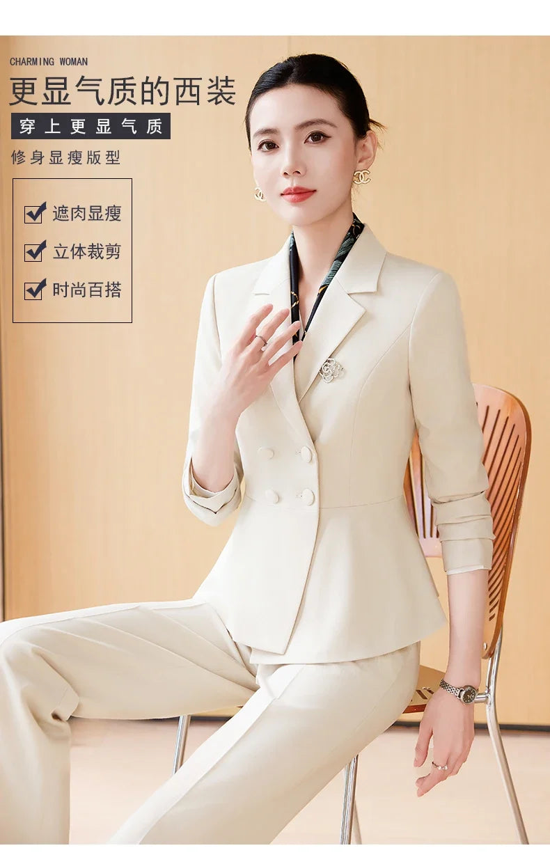 Fashion professional women's high-quality two-piece pants+blazers, exquisite elegant, new products for autumn winter 2025