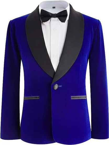Boys Formal Suit Set 3-Piece Kids Wedding Suit Jacket Pants Bowtie for Birthday Ceremony Performance