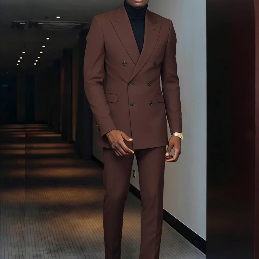 Men's 2 Pieces Business Casual Wedding Suit High-Quality Handsome European American Style For Business Party