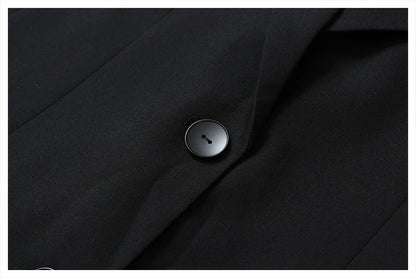 Women Chic Blazer Pleated Long Sleeves Single Breasted Notched Collar Back Lace-up Elegant Ins Coat New Spring 2026 HK19456