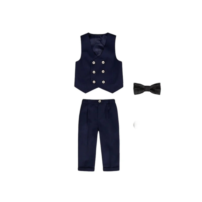 2026 New Flower Boys Wedding Dress Kids Birthday Party Outfit Children's Piano Host Speech Performance Costume