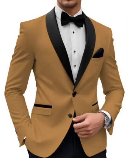 Formal |Wedding Men Suit Jacket Slim Fit Long Sleeve Shawl Lapel Single Breasted Blazer Business Coat Work Office Jacket Outwear