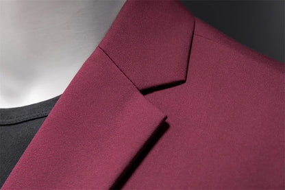 Men's Slim Fit Single-Breasted Blazer for Business Casual and Wedding Occasions