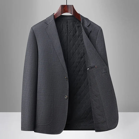 Blazer's New Men's Fashion Business Outdoor Banquet Wedding Cotton-padded Warm Hosting Dress, Actor Gentleman Casual Blazer