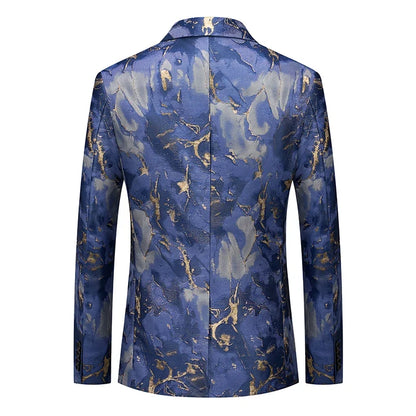 Men's Jacquard Blazer Slim Fit Single Breasted Smart Casual & Formal Wedding Jacket