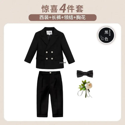 Little Boys Wedding Suit Children Photography Dress Kids Stage Performance Formal Blazer Suit Baby Birthday Ceremony Costume
