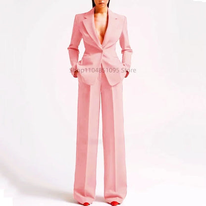 Women's Suit Party Wedding Fashion Style 2pcs Slim Fit Prom Blazer Pants Outfit Dress Evening Dresses for Prom Lady Clothes