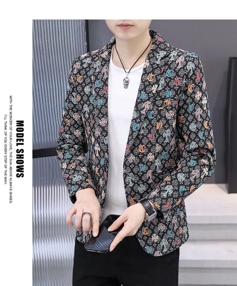 Blazer Men's Fashion Outdoor Travel Gentleman Wedding Slimming Business Versatile Trendy Casual Korean-style Formal Wear Blazer
