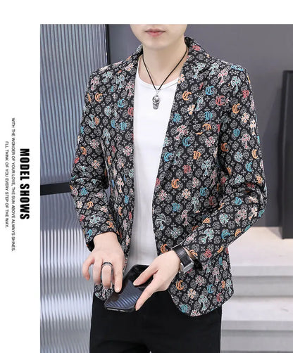 Blazer Men's Fashion Outdoor Travel Gentleman Wedding Slimming Business Versatile Trendy Casual Korean-style Formal Wear Blazer