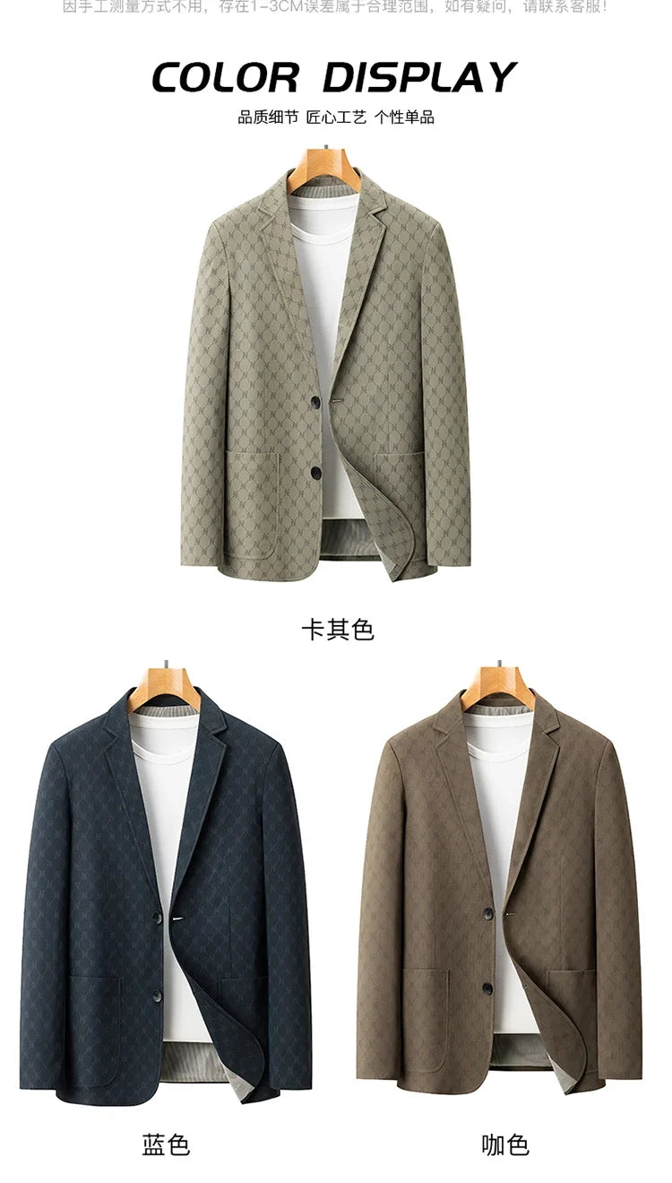 Blazer Outdoor Men's Casual Fashionable Sporty Slimming Letter Trendy British Style Versatile Business Gentleman Wedding Blazer