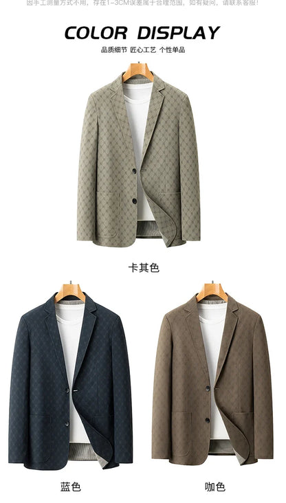 Blazer Outdoor Men's Casual Fashionable Sporty Slimming Letter Trendy British Style Versatile Business Gentleman Wedding Blazer