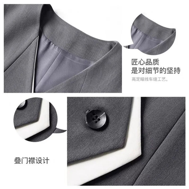 Old money style irregular suit vest women's vest 2025 spring and autumn new layered commuting professional capable shoulders