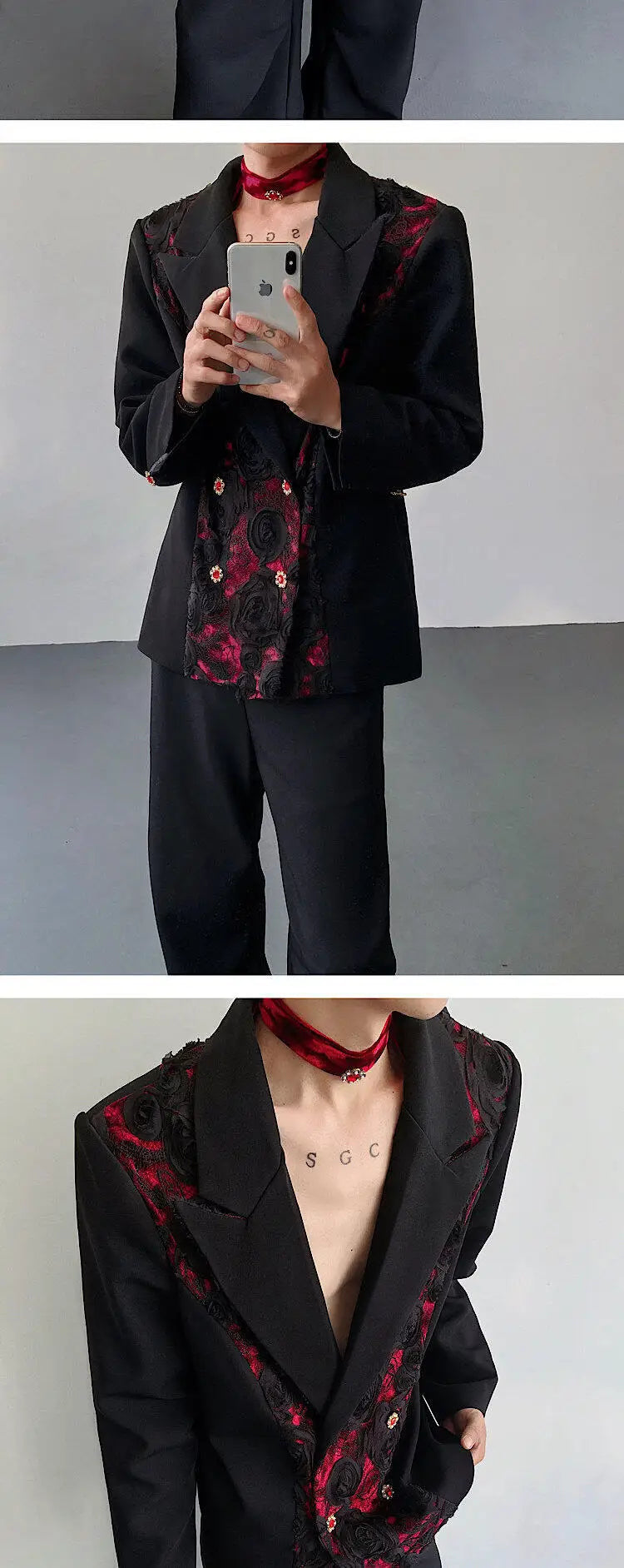 Personalized Three-dimensional Patchwork Design Luxury Blazer Coat Men 2025 New Elegant Temperament Trendy Clothes JY2391