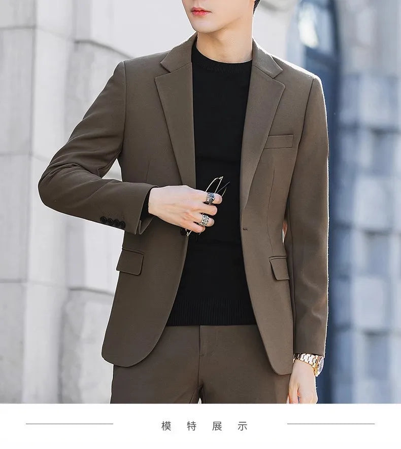 Blazer: Outdoor Men Fashion Gentleman Stylish and Versatile Trendy Casual Best for Best Man Formal Workwear Professional Blazer