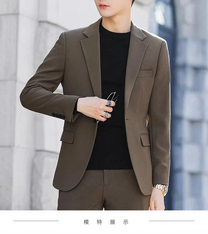 Blazer: Outdoor Men Fashion Gentleman Stylish and Versatile Trendy Casual Best for Best Man Formal Workwear Professional Blazer