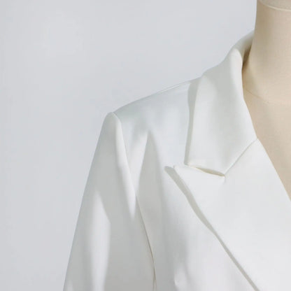 Women Trend Blazer Notched Collar Double Breasted Slimming Elegant Niche Irregular Fashion Jacket New Spring Autumn HK20370