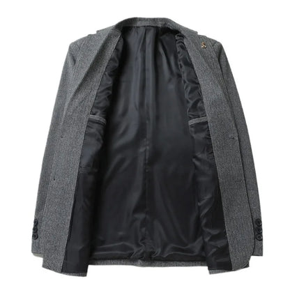 KIDWHXR Four Seasons Man Blazer British Style Single-breasted Male Outerwear Business Casual Loose Long Sleeve Men Suit Coat