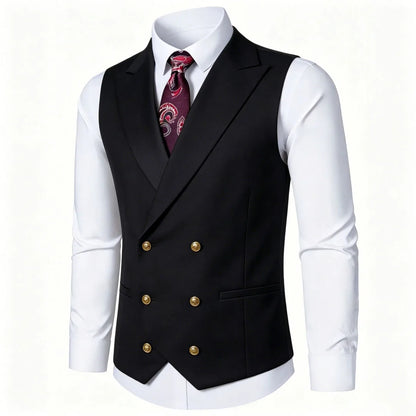 Men's Double Breasted Formal Vest – Wedding, Prom & Business Waistcoat
