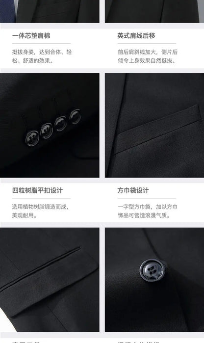Men's Smart Casual 2-Piece Suit Set – Single Breasted Blazer and Trouser for Travel and Business