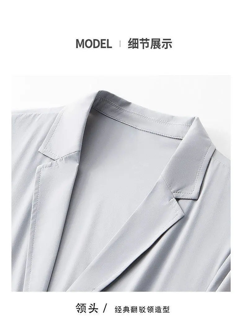Summer Lightweight Sun Protection Blazer for Men - Stylish, Breathable, Casual, Icy Sensation, Lightweight, Silky Elastic Blazer