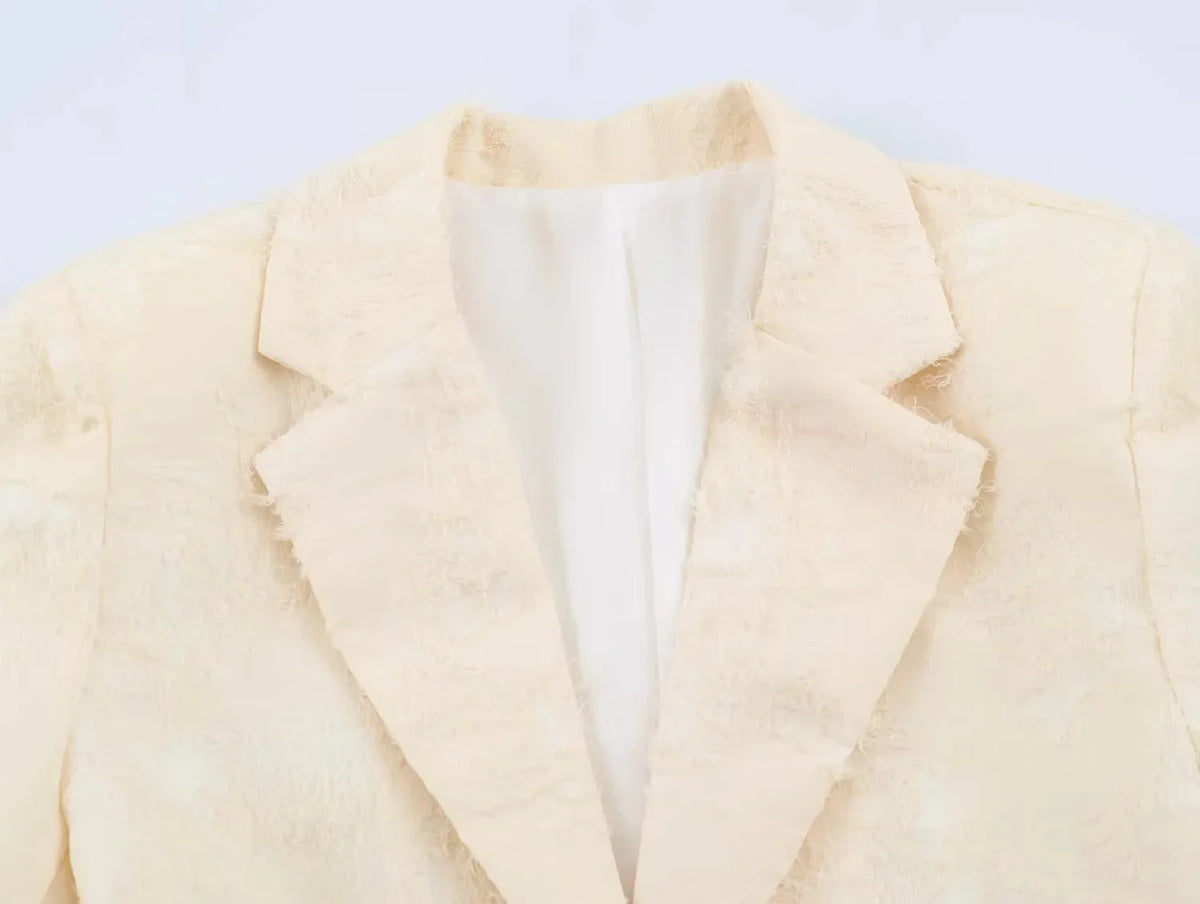 Women Blazer Fashion Elegant Single Breasted Pocket Patchwork Design Casual Slim Trendy Suit-Coat Spring Autumn New HK26683