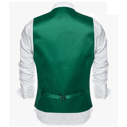 Men's Satin Vest Slim Fit Single-Breasted Waistcoat for Weddings and Formal Occasions