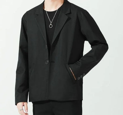 Men's Autumn Winter Loose Korean Style Casual Blazer Trendy Single Breasted Suit Jacket