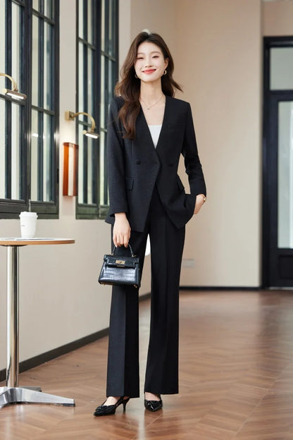 Fashionable business women's suit, high-quality two-piece pants + blazer. Unique temperament, comfortable and stylish