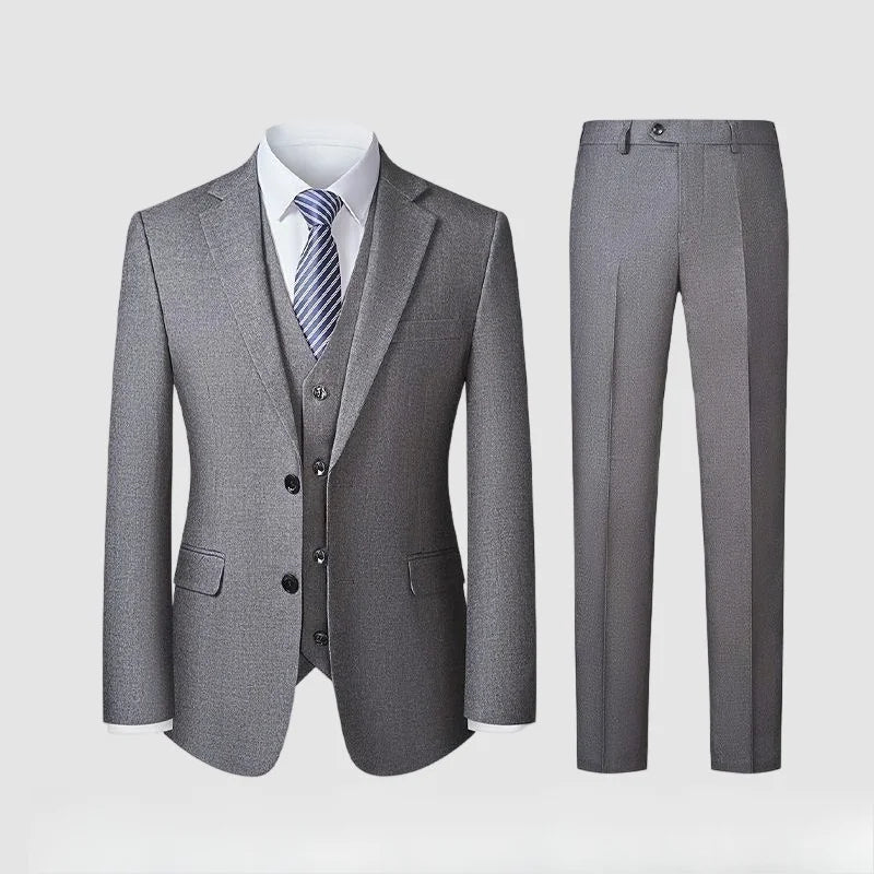 Men's Slim Fit Wedding Suit – 2 & 3 Piece Set in Gray, Navy & Black for Formal Occasions