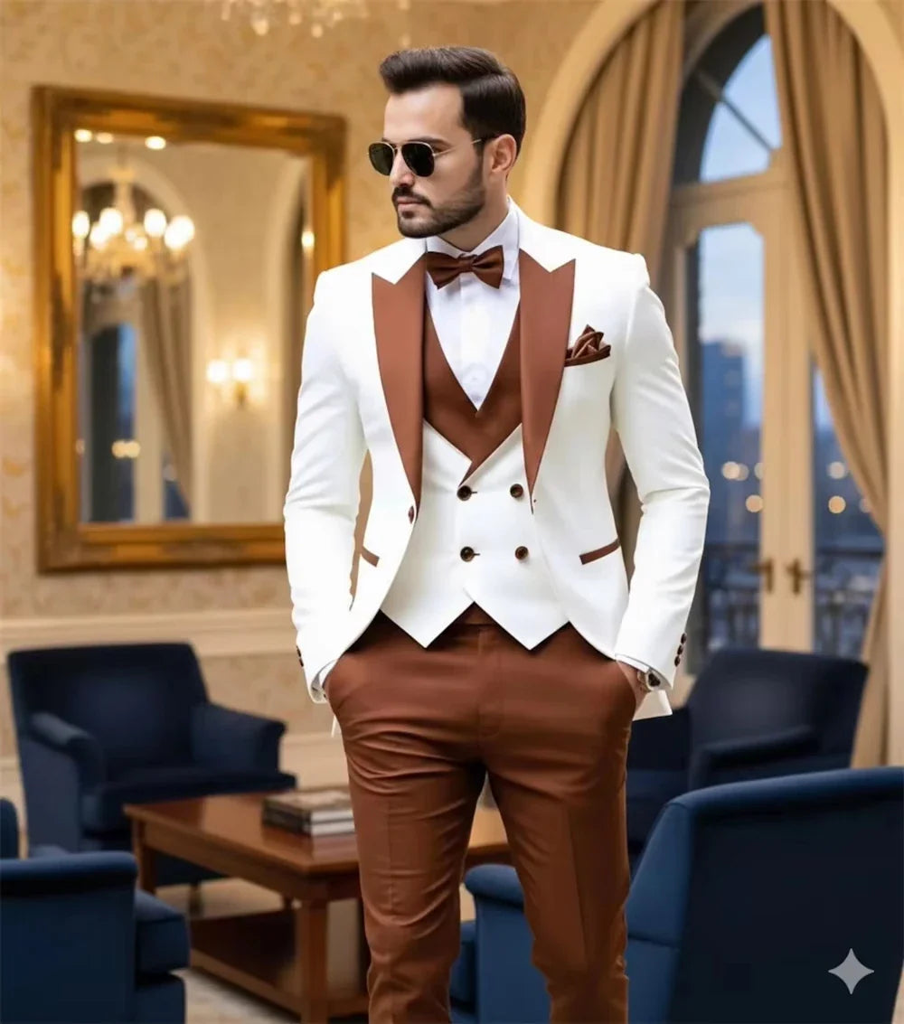 Turquoise Formal Men Suits Slim Fit 3 Piece Blazer Sets Custom Groom Suits Prom Party Tuxedo Terno Masculino Costume Homme