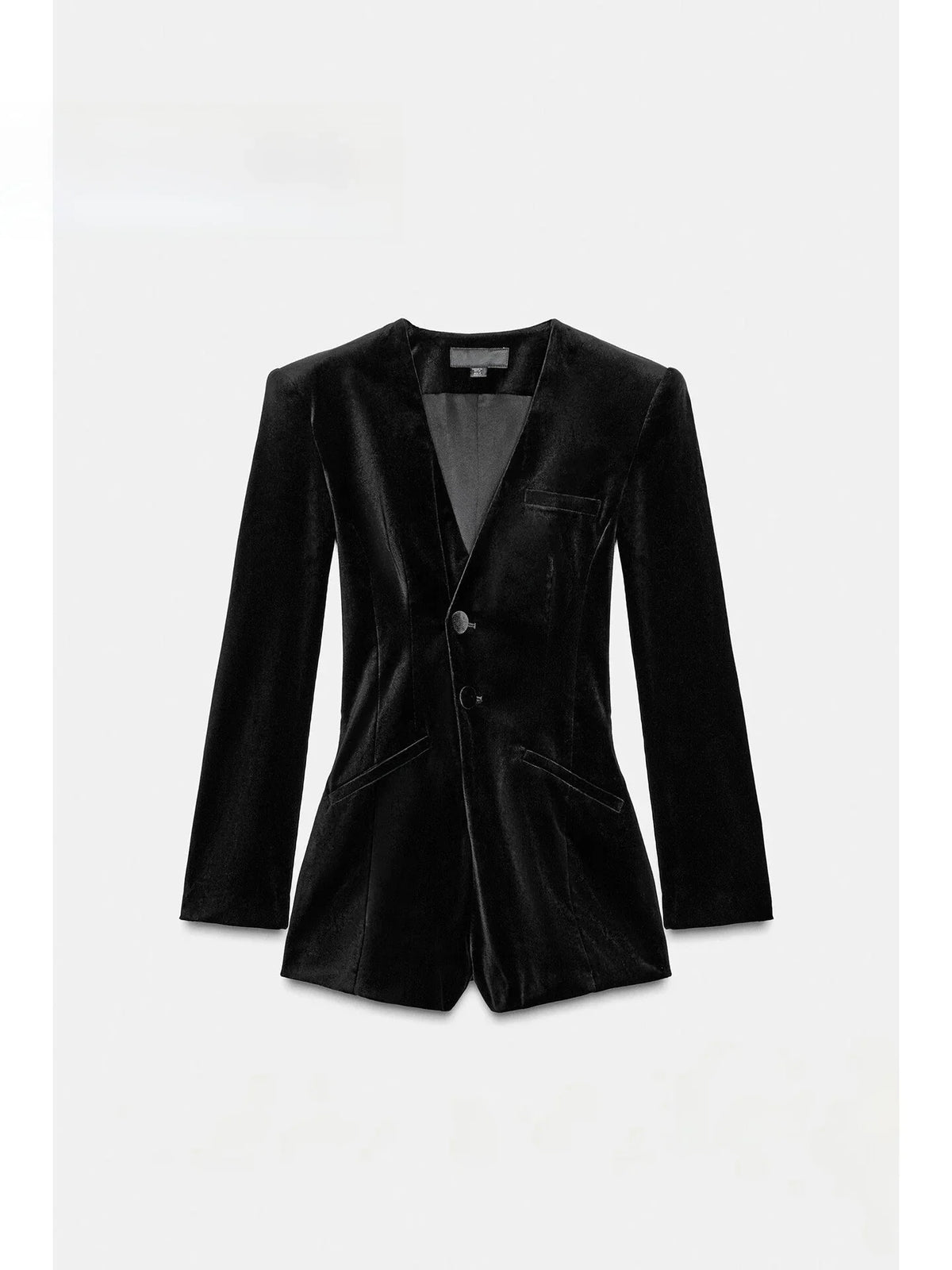 Spring 2026 Dark Style Short Velvet Suit One-Piece Pants Women Slimming Long Sleeve Business Casual Fashionable Tracksuit