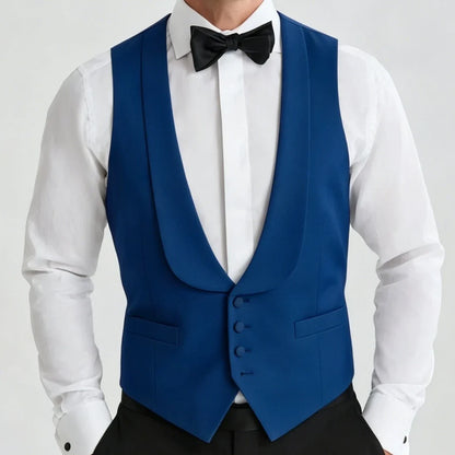 Men's Formal Vest Single Button Lapel Waistcoat for Wedding Banquet and Business