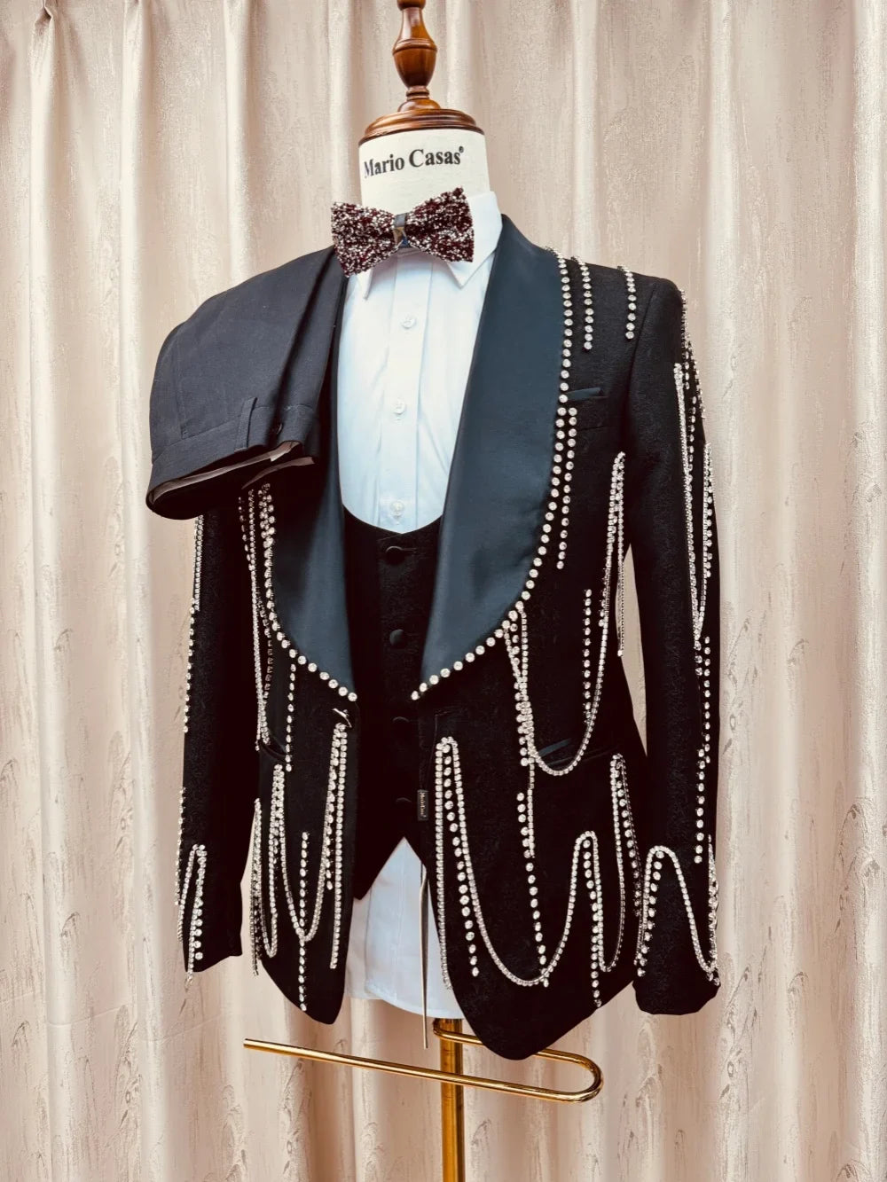 New Arrival Luxury Men's Suits 3 Pieces Wedding Groom Sets Handsome Jacquard Suit Set Banquet Party Wear High Quality Tuxedo