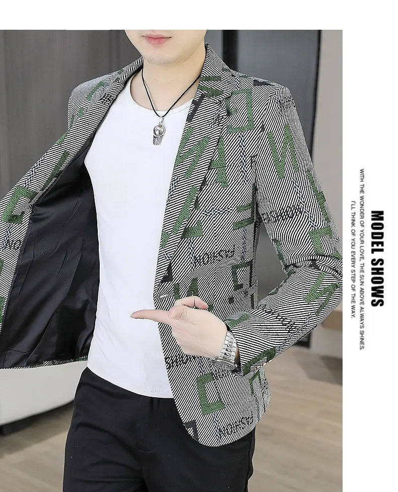 Blazer Men's Fashion Outdoor Travel Gentleman Wedding Slimming Business Versatile Trendy Casual Korean-style Formal Wear Blazer