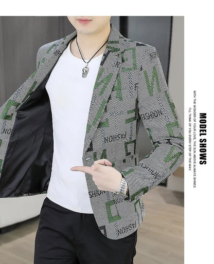 Blazer Men's Fashion Outdoor Travel Gentleman Wedding Slimming Business Versatile Trendy Casual Korean-style Formal Wear Blazer