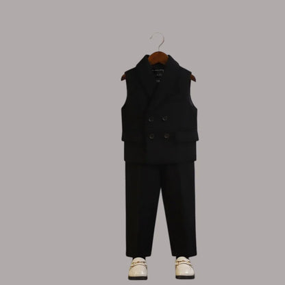 Kids Vest Pants Party Photograph Set Children Formal Wedding Suit Teenager Boys Birthday Tuxedo Party Dress Child Dance Costume
