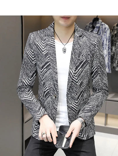 Blazer Men's Fashion Outdoor Travel Gentleman Wedding Slimming Business Versatile Trendy Casual Korean-style Formal Wear Blazer