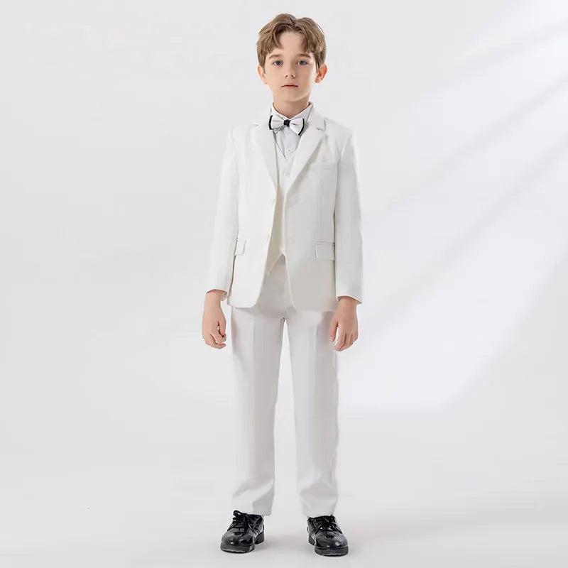 School Kids Piano Host Performance Suit Set Flower Boys Wedding Dress Spring Children's Birthday Party Photography Costume