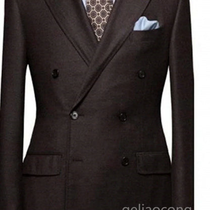 Blue Shawl Lapel Double Breasted Suit Jacket for Men Slim Fit Comfortable Wedding Blazer Prom Tops Regular Fit